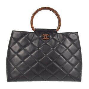 Chanel Black Lambskin Tote Bag